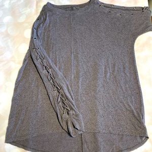 Long-sleeve. Cold-shoulder. Lace-up. Soft and sexy plush top